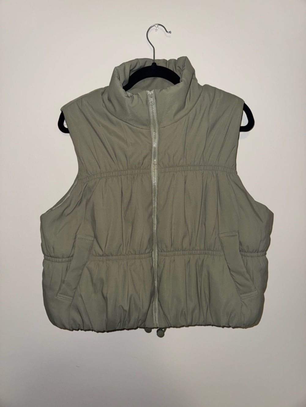 Puffer Vest - Sage Green Sleeveless Jacket